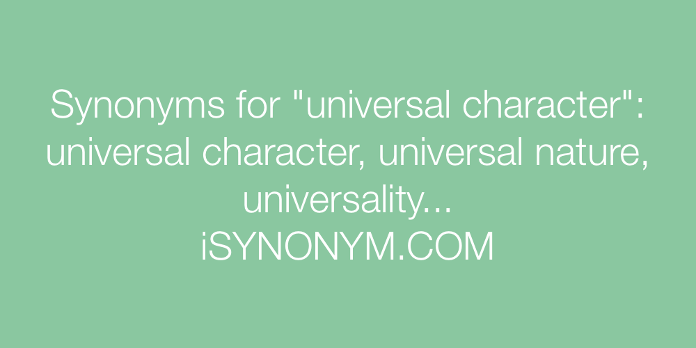 Synonyms universal character