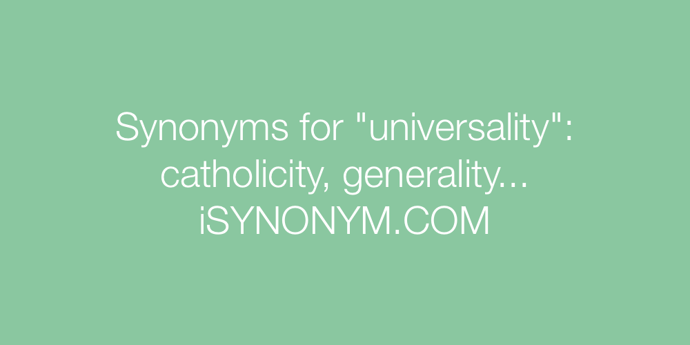 Synonyms universality