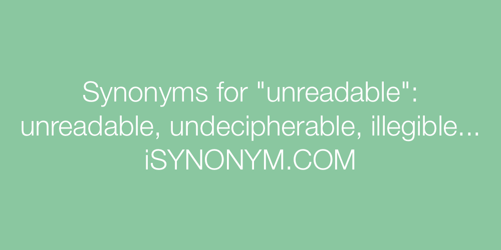 Synonyms unreadable