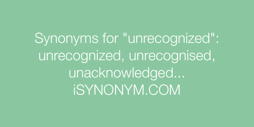 Synonyms unrecognized