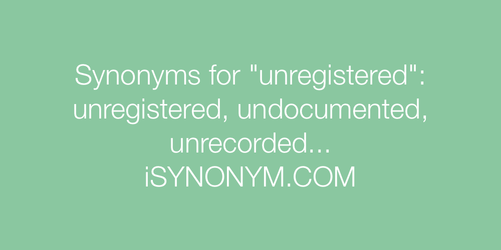 Synonyms unregistered