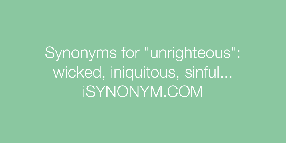 Synonyms unrighteous