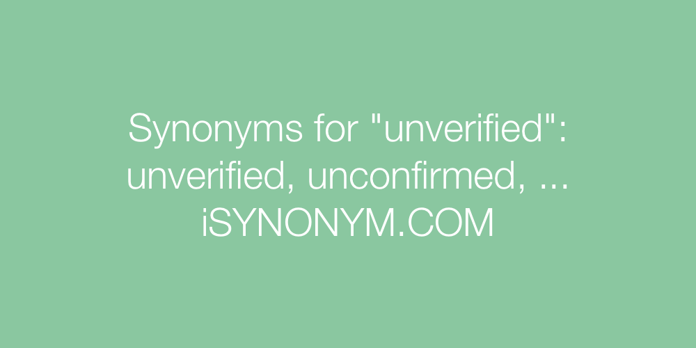Synonyms unverified