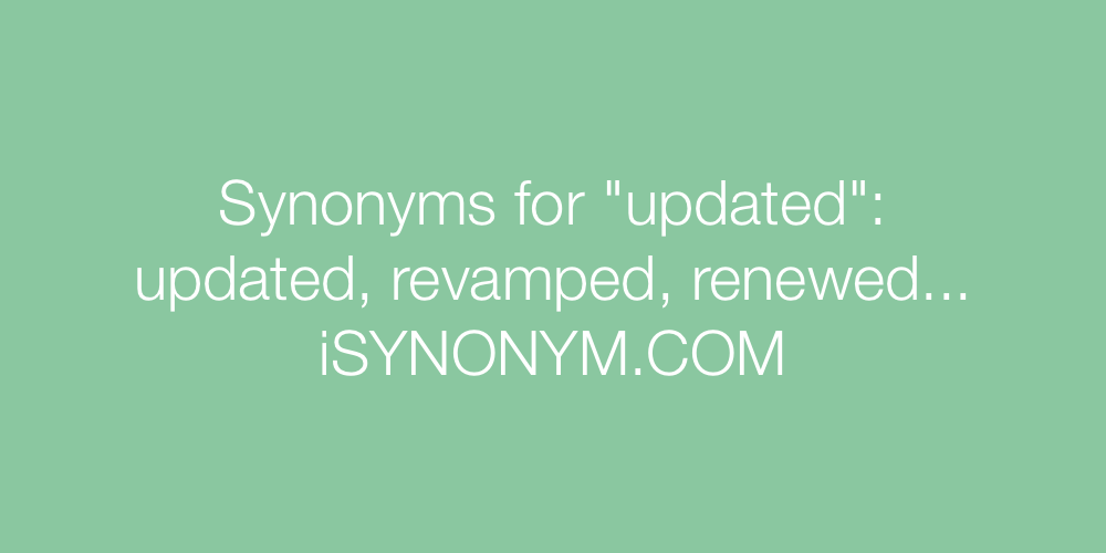 Synonyms updated
