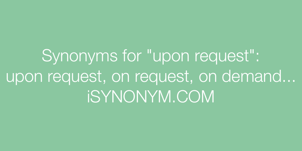Synonyms upon request