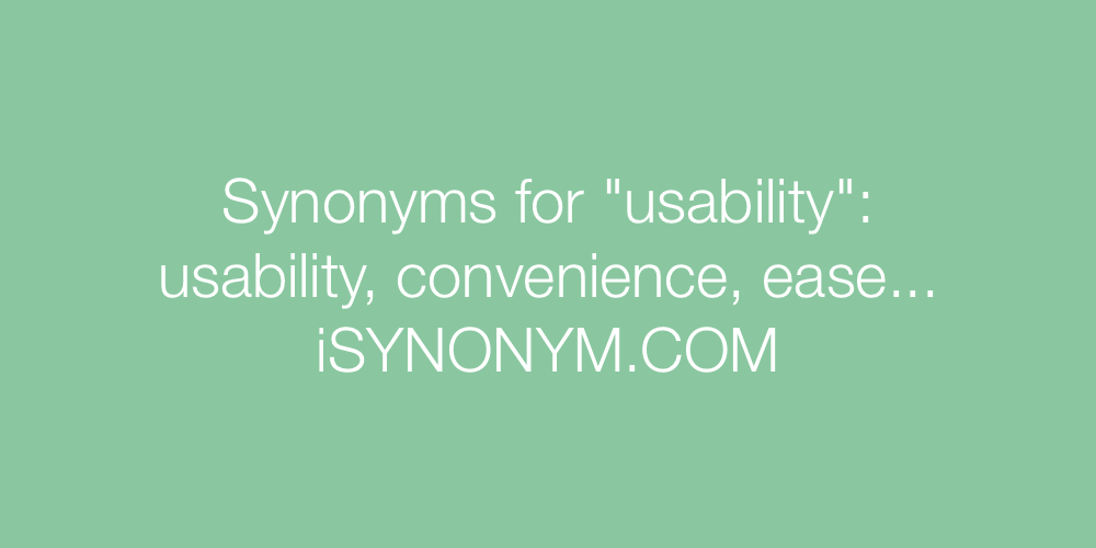 Synonyms usability