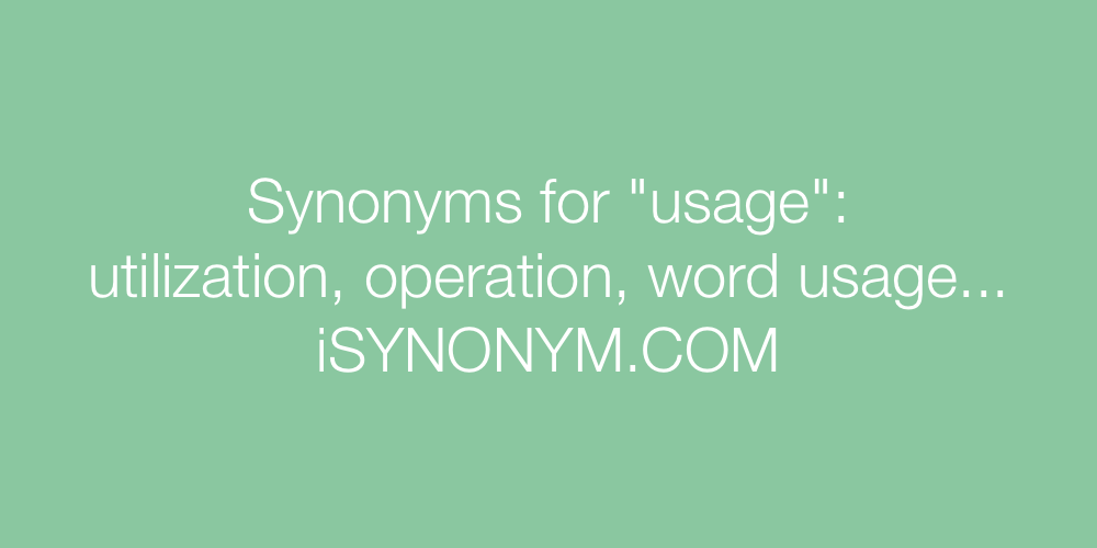 Synonyms usage