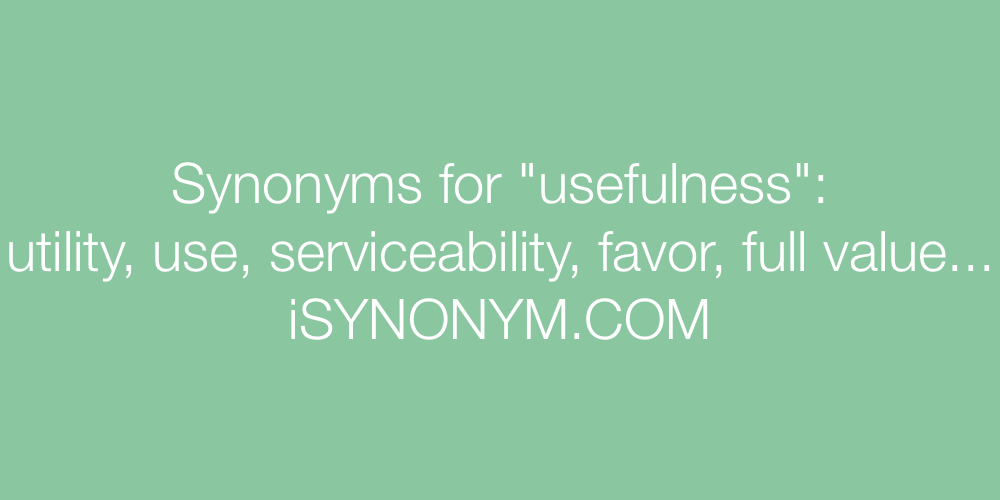 Synonyms usefulness