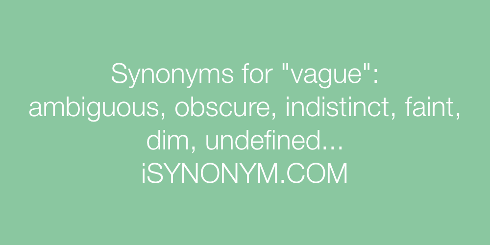 Synonyms vague