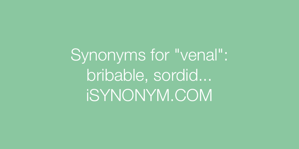 Synonyms venal