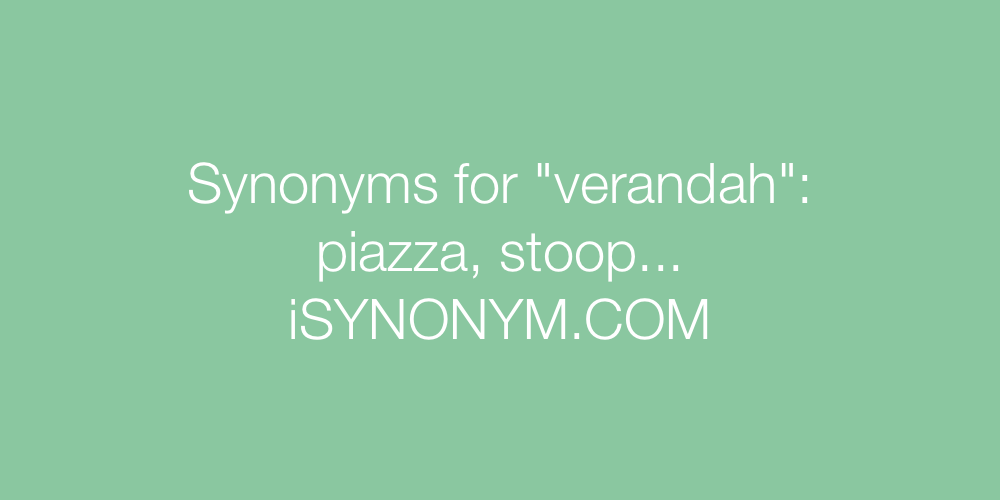 Synonyms verandah