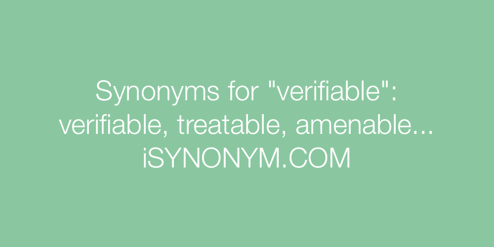 Synonyms verifiable