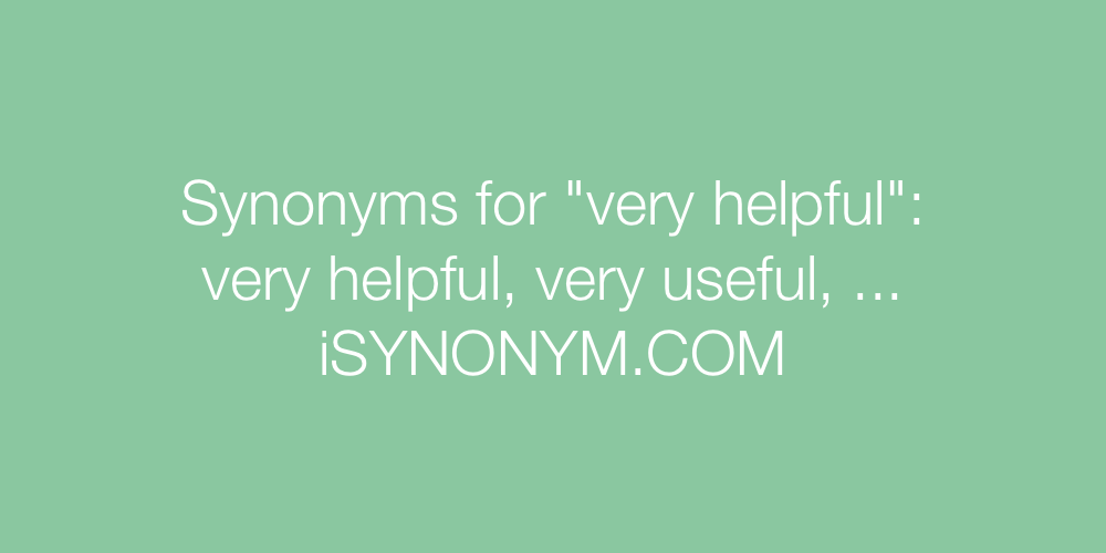 Synonyms very helpful