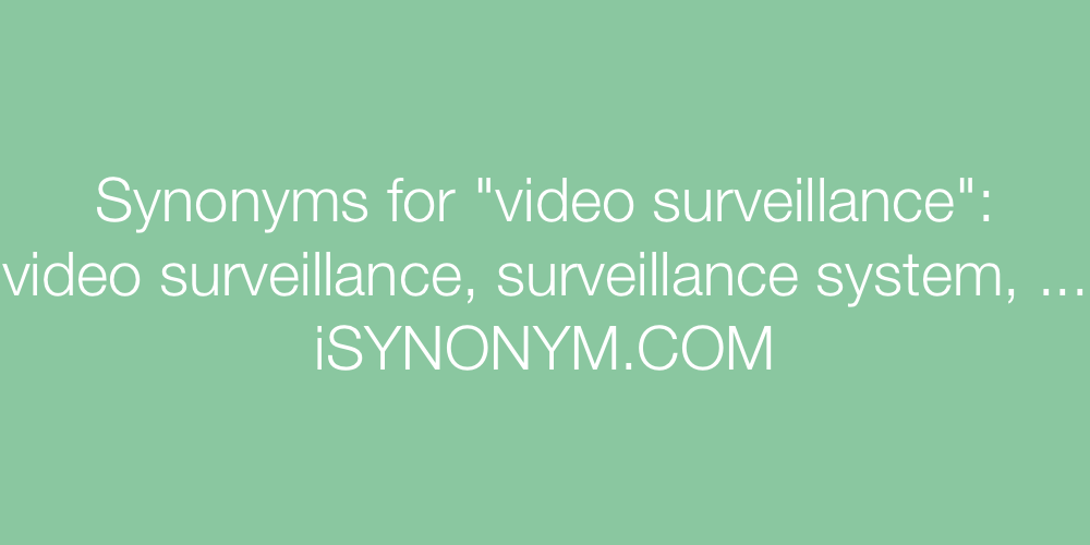 Synonyms video surveillance