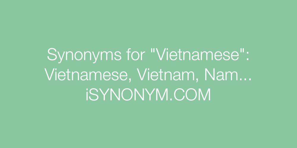 Synonyms Vietnamese