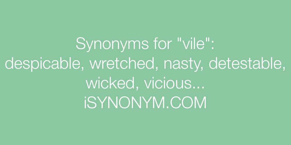 Synonyms vile