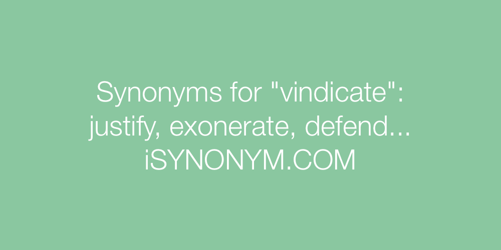 Synonyms vindicate