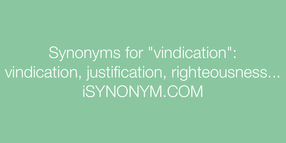 Synonyms vindication