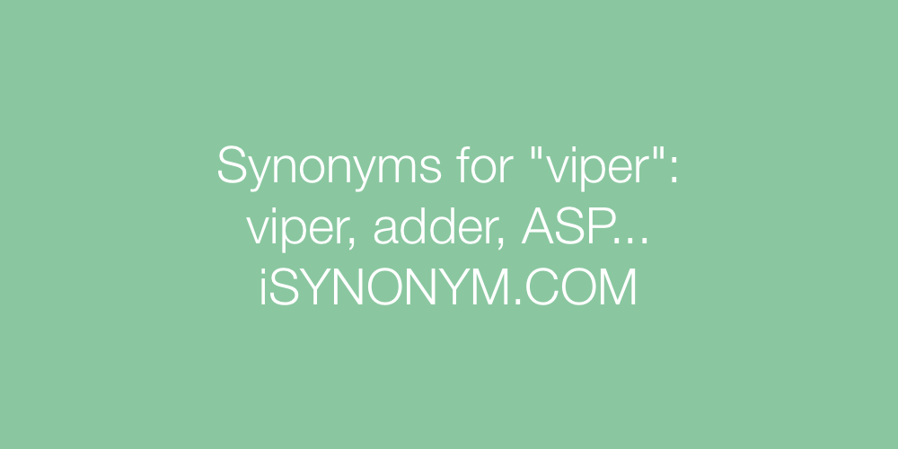 Synonyms viper