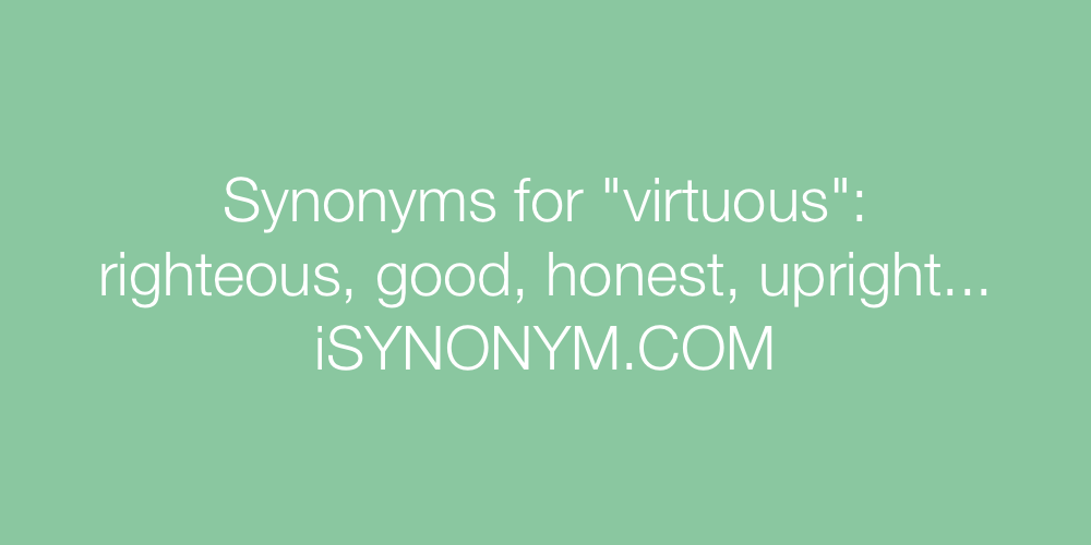 Synonyms virtuous