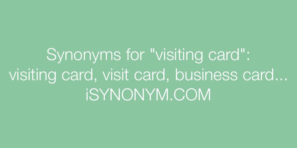 Synonyms visiting card