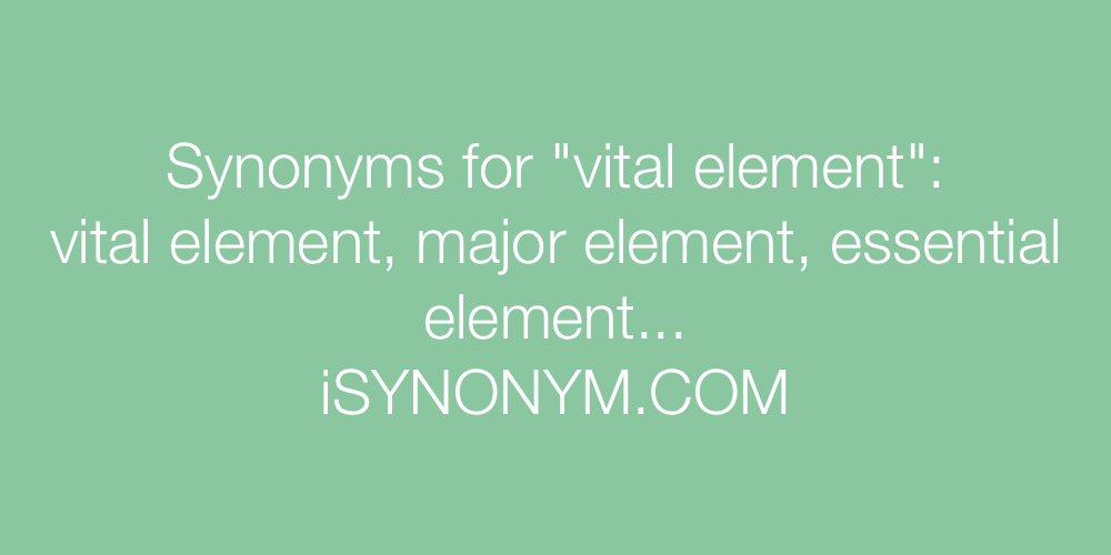 Synonyms vital element