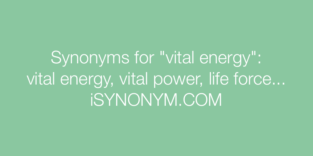 Synonyms vital energy