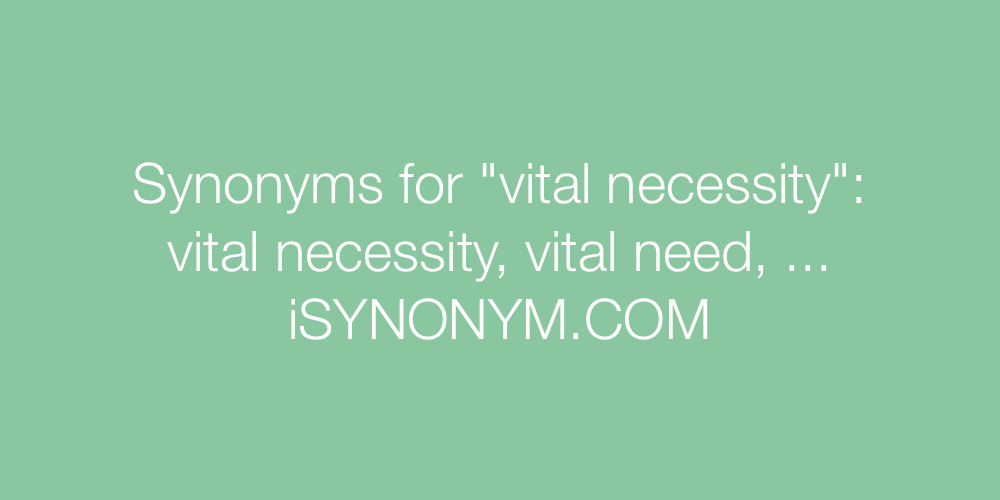 Synonyms vital necessity