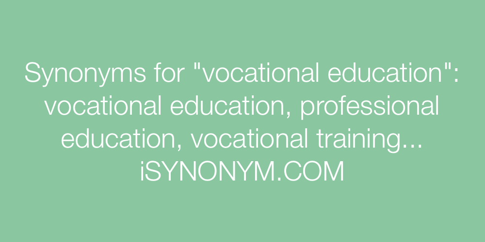 Synonyms vocational education