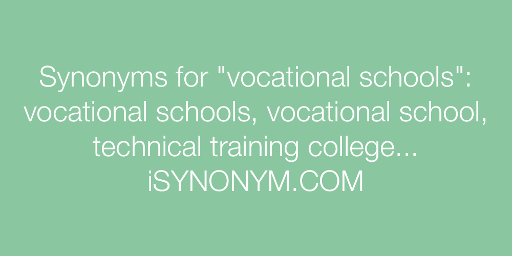 Synonyms vocational schools