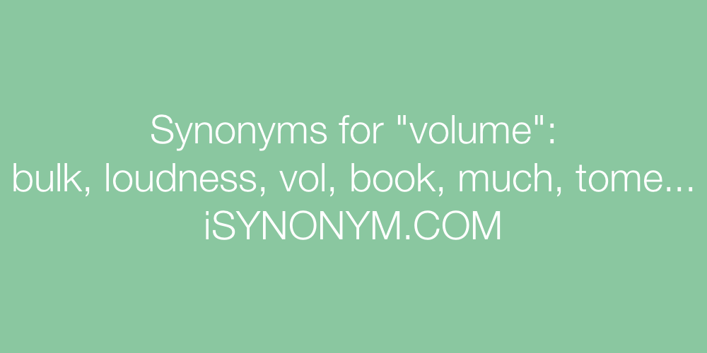 Synonyms volume