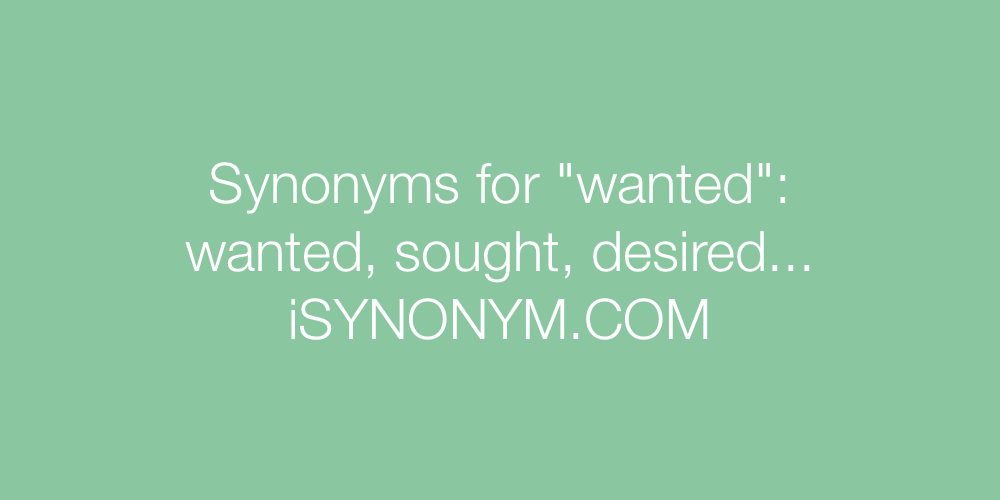 Synonyms wanted