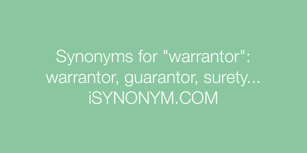 Synonyms warrantor