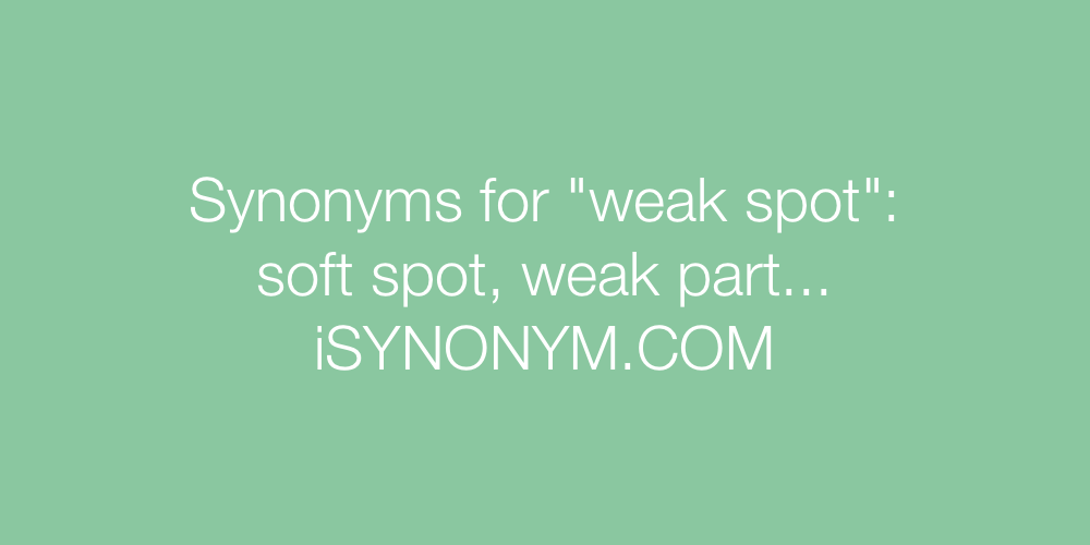 Synonyms weak spot