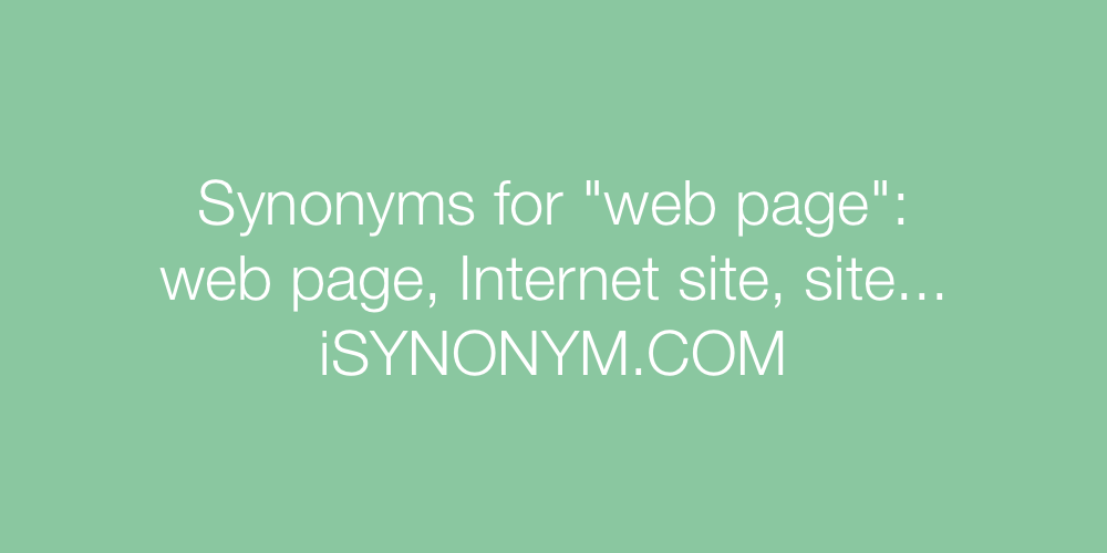 Synonyms web page