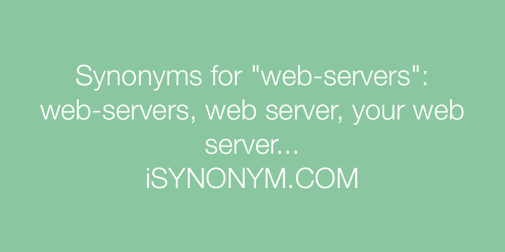 Synonyms web-servers
