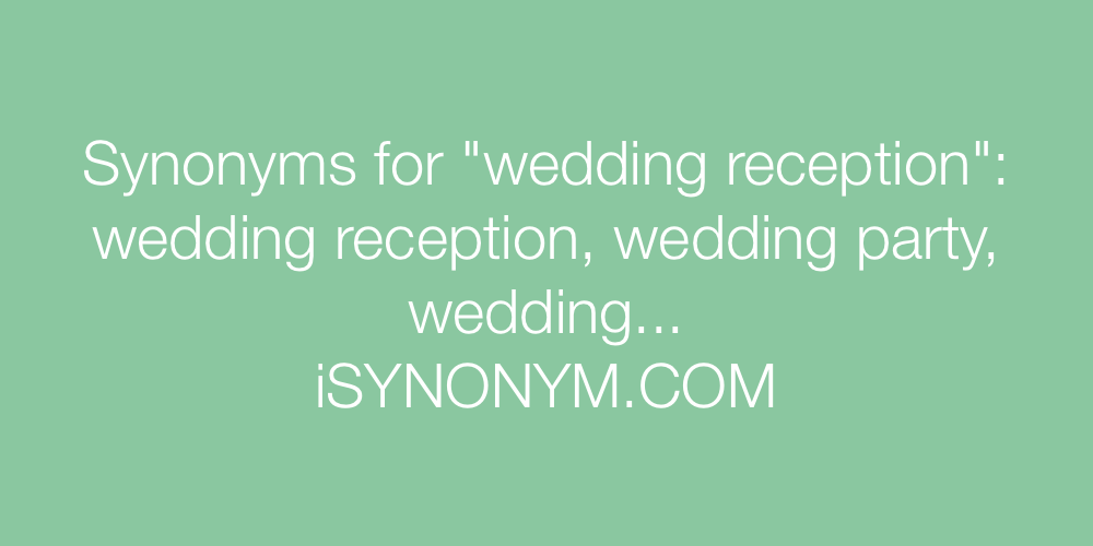 Synonyms wedding reception