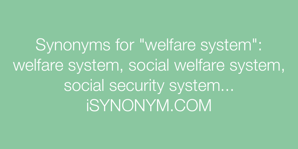 Synonyms welfare system