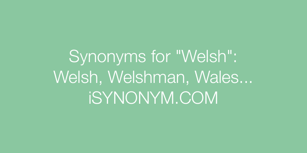 Synonyms Welsh