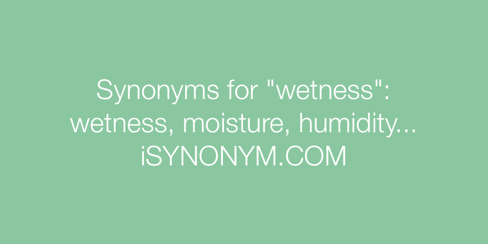 Synonyms wetness