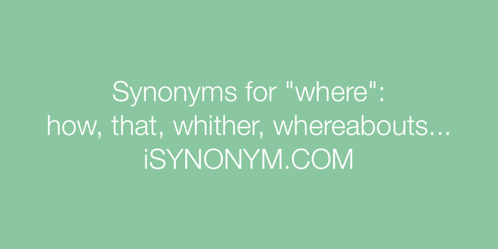 Synonyms where