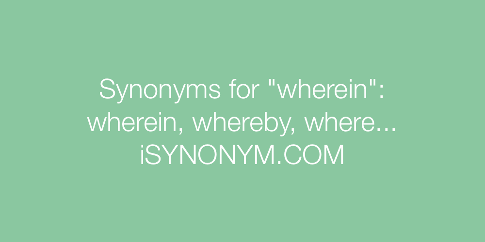 Synonyms wherein