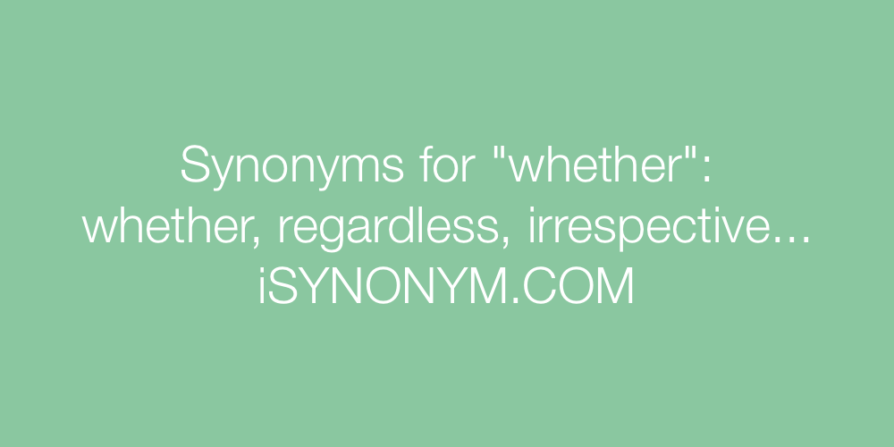 Synonyms whether