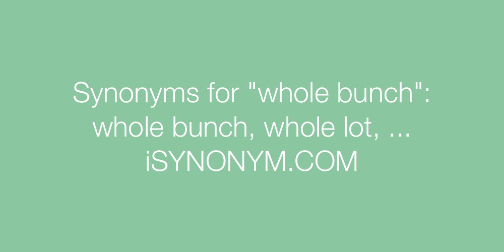 Synonyms whole bunch