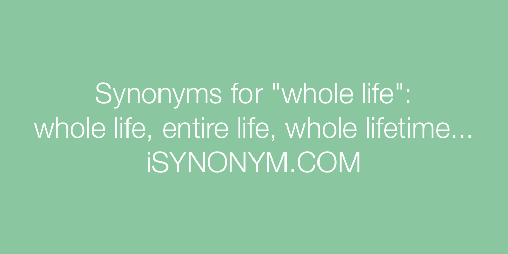 Synonyms whole life