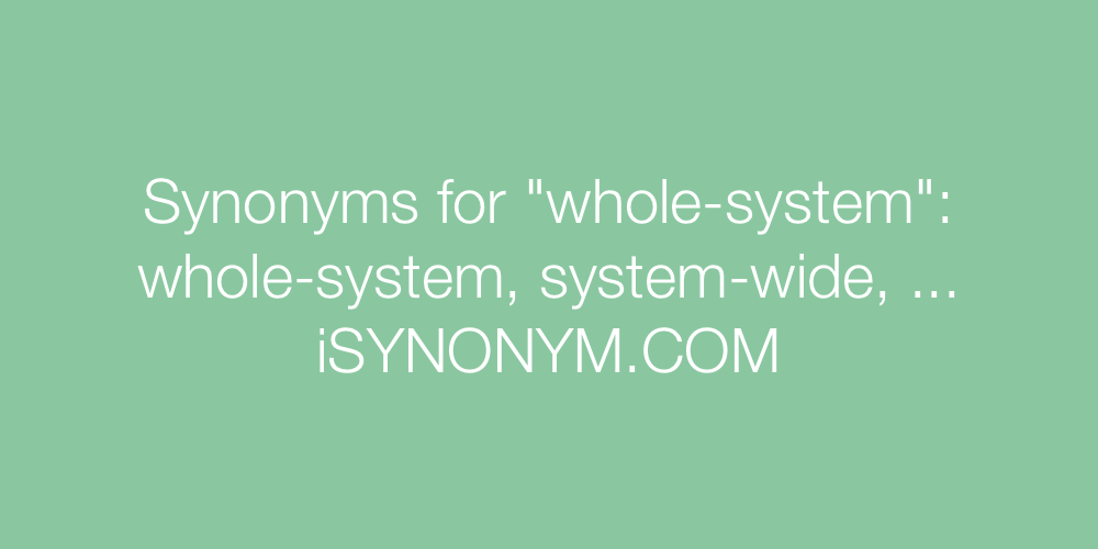 Synonyms whole-system