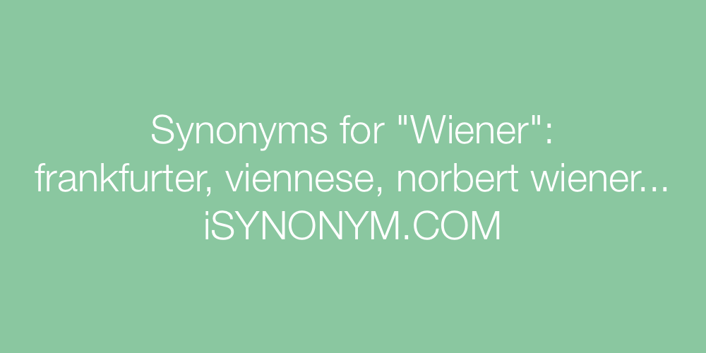 Synonyms Wiener