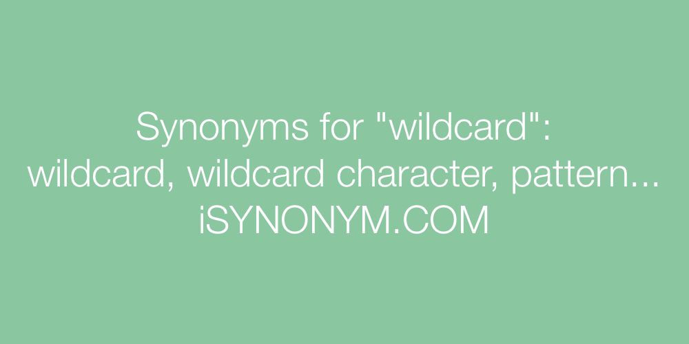 Synonyms wildcard