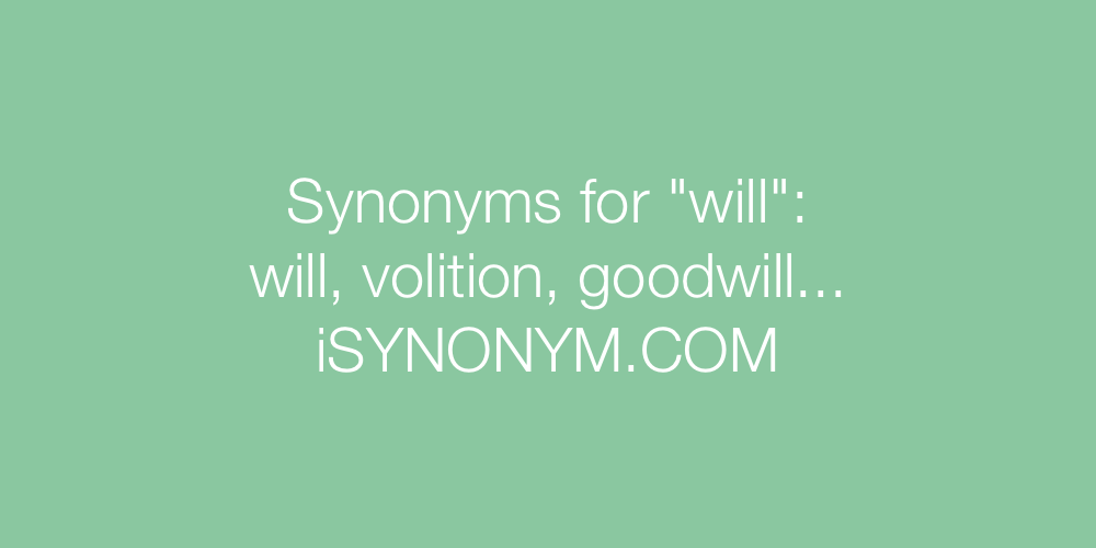 Synonyms will