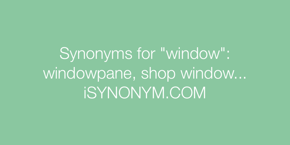 Synonyms window